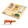 Djeco reliéfne puzzle Woodypets