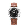 Vulcain Chronograph 70's - čierna / strieborná - Brown Alligator + 5 rokov záruka a darček ZADARMO