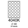 etikety RAYFILM 40mm kruh lesklé transparentné samolepiace laser R04004040KA-LCUTA4 (100 list./A4)