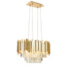 ACA DECOR Krištáľový luster EMPIRE max. 4x60W/E14/230V/IP20, zlatý
