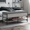 Lavička na topánky sivá sonoma 102x42x45 cm kompozitné drevo-ForU-835200