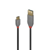 Kábel USB 2.0 AM/CM (3.1 Typ C) 3m, High Speed, Anthra Line, čierny
