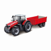 Bburago 1:50 Farm Traktor Massey FERGUSSON 8740S Tractor with Trailer červená
