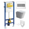 Mereo WC set - Smart flush rimless WC hranaté, modul pre sadrokartón, hranaté tlačidlo biela/chróm
