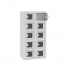 Úschovná plexidverová skriňa s USB zásuvkami WSSv 10 p color_body: RAL 7035, svetlošedá, color_door: RAL 7035, svetlošedá