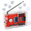 FM rádio 87-108 MHz reproduktor LCD napájanie BAT+USB puzdro