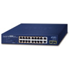 PLANET PoE switch 16x1Gb + 2xSFP 1Gb, VLAN, extend mód 10Mb-250m, PoE 802.3at 30/185W GSD-2022P
