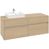 VILLEROY & BOCH Collaro závesná skrinka pod umývadlo na dosku (umývadlo vľavo), 4 zásuvky, 1400 x 500 x 548 mm, Nordic Oak, C07400VJ