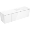 Mexen Orio, kúpeľňová skrinka 160 cm s pravým umývadlom Otis, 1S, 1D, biela lesklá, 91A13-16047-3-BBFF00-W18P00