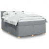 Box spring postel s matrací světle šedá 140 x 190 cm textil Šedá 3288968