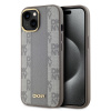 DKNY PU Leather Checkered Pattern MagSafe pre Apple iPhone 15, béžová