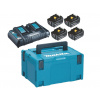 MAKITA súprava Li-ion LXT 18V 4 ks BL1860B+1 ks DvojnabíjačkaDC18RD+1 ks Makpac 198091-4