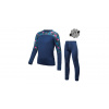 SENSOR MERINO IMPRESS SET dětský triko dl.rukáv + spodky deep blue/floral 130