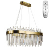 NEDES J6312/C Závesné krištálové LED svietidlo 100W, 3000K-6500K, 6500lm, IP20, DO,stmiev., mosadz/bronz