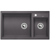 Blanco Metra 9, silgranitový drez 860x500x190 mm, 2-komorový, sivá skala, BLA-518886
