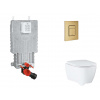 Grohe Uniset Set predstenovej inštalácie, klozetu, dosky SoftClose a tlačidla Skate Cosmopolitan, kefovaný Cool Sunrise SANI15BB4116-GR