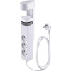 Kábel Strend Pro, L-1,4 m, predlžovací, 6v1, 3x zásuvka, 2x USB-A, 1x USB-C, s upnutím na stôl