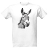 Tričko s potlačou Čiernobiely oslík - štýl ceruzka pánské Bílá M