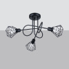 Sollux Lighting Stropné svietidlo Artemis, 3x čierne drôtené tienidlo