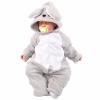 Detská kombinéza - Detské kombinézy 62 biele, sivé (PAJAC MYSKA Suit R.56/62 Layette Robik)