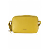 Žltá dámska kožená crossbody kabelka Coccinelle, taška cez rameno 23 x 15 x 9 cm