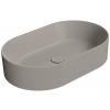 GSI KUBE X keramické umývadlo na dosku, 60x37cm, oválne, tortora mat