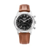 Vulcain Chronograph 70's - čierna / strieborná - Brown Plain + 5 rokov záruka a darček ZADARMO
