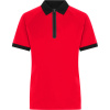 James & Nicholson Polokošile JN 1307 se zipem, krátký rukáv, dámská COT021307q9904-light red/b XL Červená světlá/černá