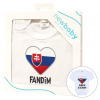 Body s potlačou New Baby Fandím s ocinom biele - darčekové balenie - 62 (3-6m)
