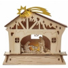 LED vianočný betlehem, 18cm, 2× AAA, teplá biela, časovač