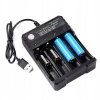 USB 18650 nabíjačka čierna 4 zásuvky AC 110 V 220 V