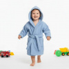 Dětský froté župan Dětský svět modrý vel.86 (Dětský froté župan s kapucí, Dětský svět, modrý velikost 86)