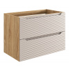 Šuplíková skrinka Ocean beige 80 pod umývadlo - dub olejovaný / béžová