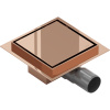 Mexen Flat-Q M13 štvorcový podlahový vpust 15 x 15 cm, ružové zlato - 1610015