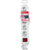 Strend Pro Kábel DG-F805BK L-3 m, predlžovací, biely, 5x zásuvka + vypínač