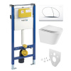 Mereo WC set - Smart flush rimless WC oblé, modul pre sadrokartón, biele oválne tlačidlo
