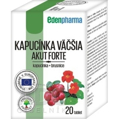 Ing. RNDr. Ivan Olejníček - MedinTerra EDENPharma KAPUCÍNKA VÄČŠIA AKUT FORTE tbl 1x20 ks 20 ks