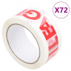 vidaXL Baliaca páska 72 ks FRAGILE potlač biela 48 mm x 66 m - Biela - 143457-89386