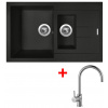 Granitový drez Sinks AMANDA 780.1 Metalblack + drezová batéria VITALIA