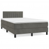 zahrada-XL Boxspring posteľ s matracom, tmavosivá 120x190 cm, zamat 3269850