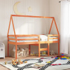 zahrada-XL Vysoká posteľ so strechou voskovo hnedá 75x190cm borovic. masív 3282103