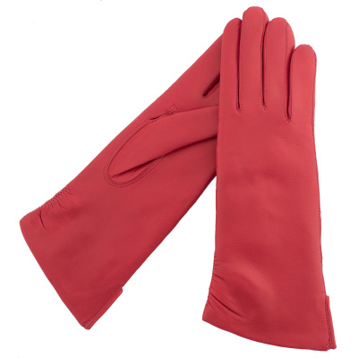 KARMA Leather Gloves Sabina dámske kožené rukavice Veľkosť: 6,5, Farba: Červená
