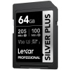 Lexar SDXC Professional Silver Plus 1066x UHS-I/U3/A2/4K R205/W100 (V30) 64 GB (LSDSIPL064G-BNNNG)