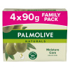 Palmolive Naturals Olive Milk tuhé toaletné mydlo 3 + 1 kus 90 g