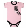 Body krátky rukáv Baby Nellys, Zebra - ružové 80 (9-12m)