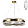 NEDES J6302/C Závesné krištálové LED svietidlo 55W, 3000K-6500K, 3700lm, IP20, DO, stmiev., mosadz/bronz