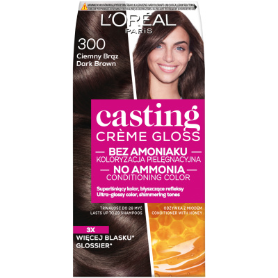 L'Oréal Paris Casting Crème Gloss farba na vlasy 300 tmavohnedá, 1 bal.