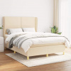 vidaXL Boxspring posteľ s matracom krémový 140x190 cm látka