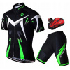 CYKLISTICKÝ DRES S NOHAVICAMI, SÚPRAVA S GÉLOVOU VLOŽKOU, TRIČKO M X-TIGER ZELENÁ