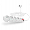 CONNECT IT prodlužovací kabel 230 V, 5 zásuvek, 5 m, s vypínačem (bílý) (CI-1284)